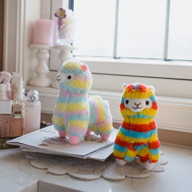 Soft Cotton Rainbow Alpaca Stuffed Plush Toy Doll Unicorn Rainbow Horse Lama Animals Toys For Children Birthday Christmas Gift Soft Cotton Rainbow Alpaca Stuffed Plush Toy Doll Unicorn Rainbow Horse Lama Animals Toys For Children Birthday Christmas Gift