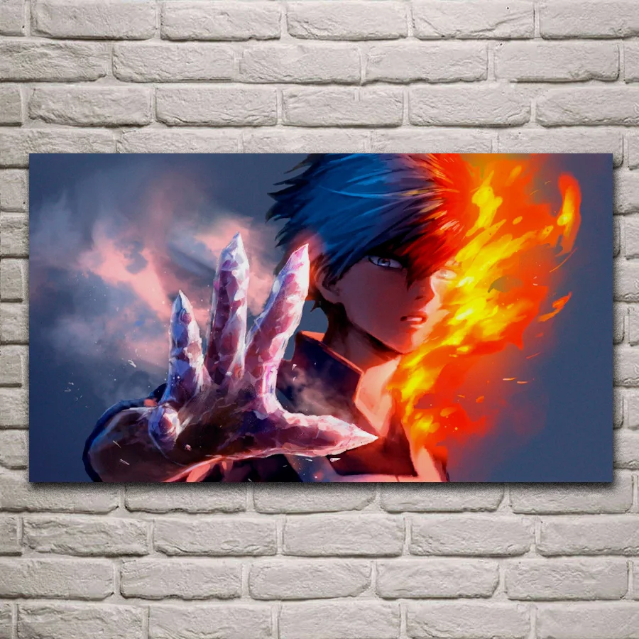 

Anime My Hero Academia Shoto Todoroki artwork fabric poster living room home wall decorative canvas art print KH421