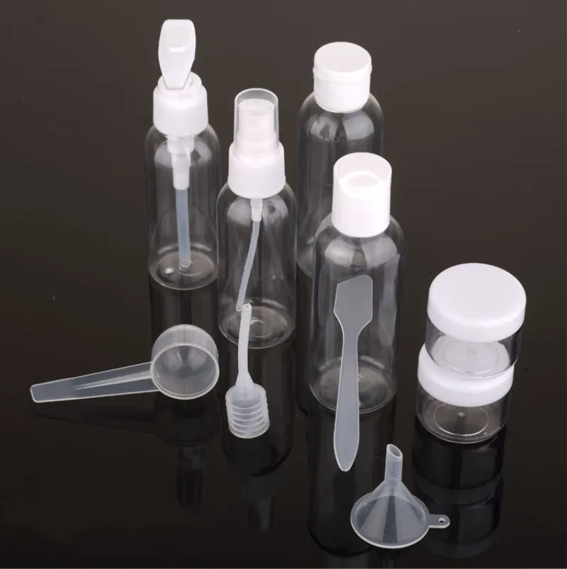 

Professional Portable Transparent Travel Cosmetic Bottle Points Bottling Six Sets Plastic Material 100% new and high quality