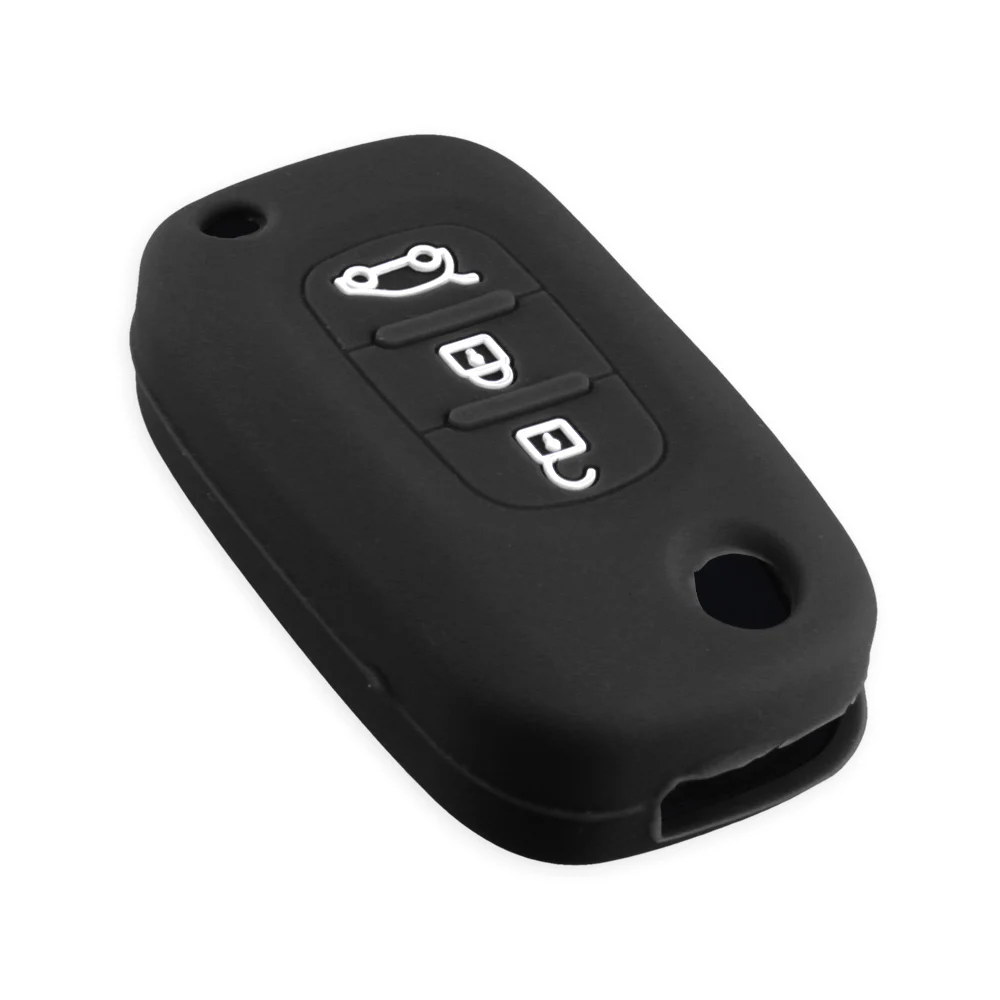 KEYYOU 3 кнопки силиконовый резиновый автомобильный ключ чехол для Mercedes Benz Smart City Fortwo Forfour Roadster для Renault Twingo Clio