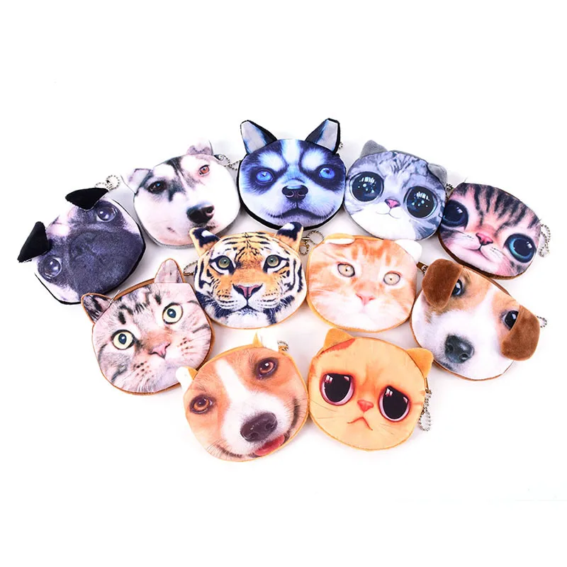 

New Cute Cat Face Zipper Case Coin Purse female Wallet / child purse Makeup Buggy Bag Pouch cat man