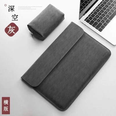 Матовая сумка для ноутбука из искусственной кожи для женщин и мужчин 11, 12, 14, 15, 15,6 Для Macbook Pro 13, чехол для Xiaomi Mi, чехол для ноутбука Air 12,5 13,3 - Цвет: velvet dark gray s1