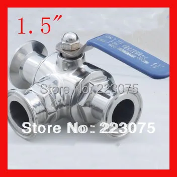 

New arrival 1.5" SS304 Stainless steel T/L port three way clamp Manual quick install ball valve Tube Fitting Homebrewing & Beer
