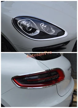

ABS Chrome Front Head Light& Tail Lamps Frame Cover Trim 6pcs for Porsche Macan 2014-2015