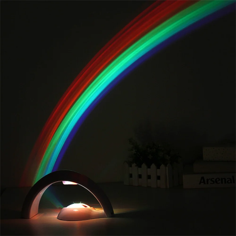 

Light Ring Lucky Colorful Night Light LED Lamp White Rainbow Projection Lamp European Modern Style Creative Home Gift