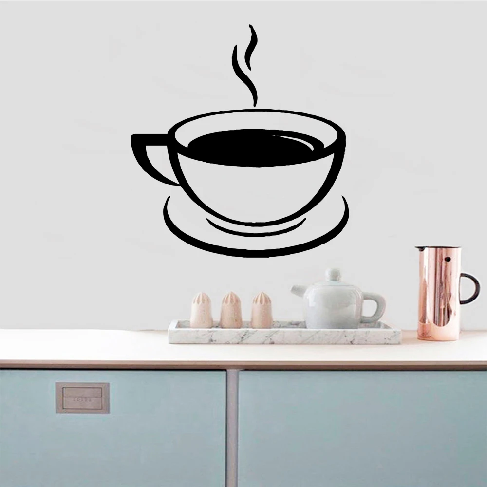 NEW Coffee Self Adhesive Vinyl Waterproof Wall Art Decal vinyl Stickers Bedroom Nursery Decoration