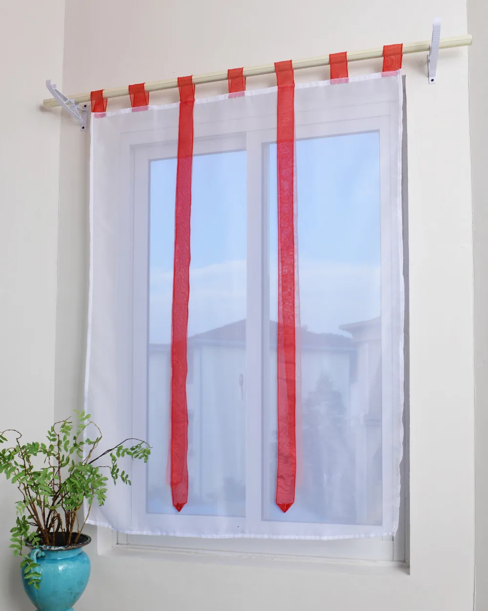US $7 25 OFF Red Ribbon curtain Roman Wave Curtains Tulle for Living room up and down pulling curtains for Window Balcony Kitchen in Curtains from HTB1Z6T9mjuhSKJjSspmq6AQDpXaU
