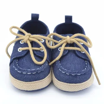 

Baby Boy Girl Blue Sneakers Soft Bottom Crib Shoes Size Newborn to 18 Months