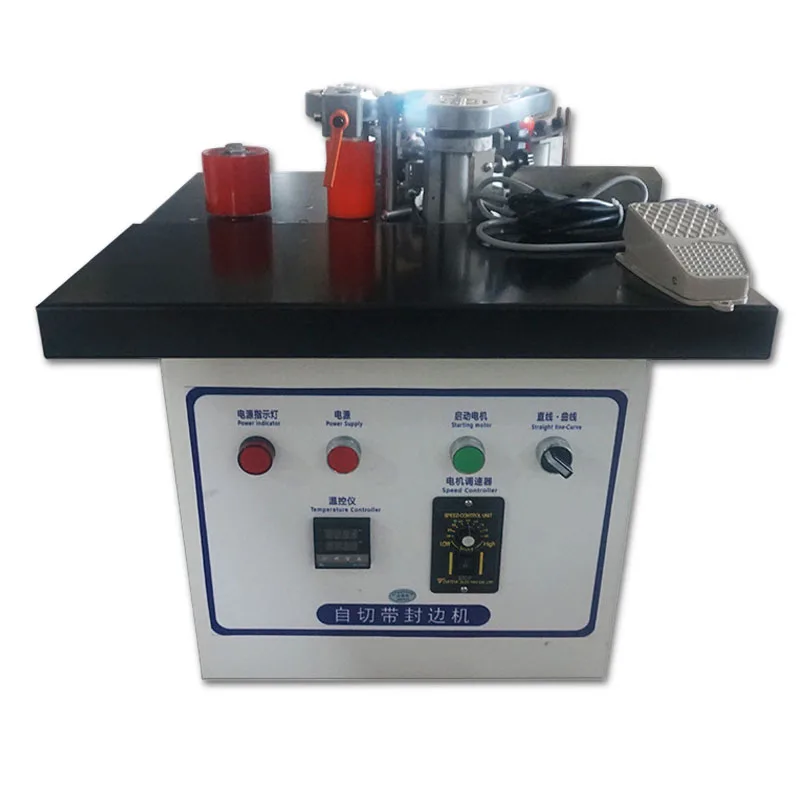 

Woodworking small edge banding machine wood Portable speed control desktop tool pvc edge banding machine with cut bander itself
