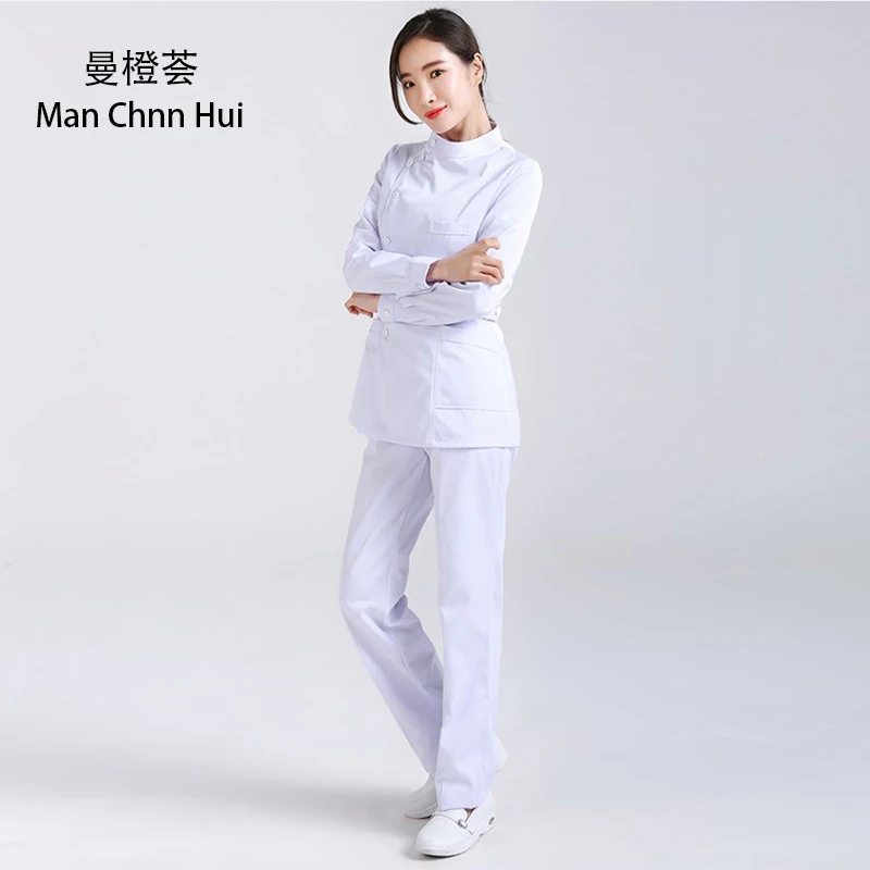 

Nurse wear long-sleeved collar collar split suit beautician overalls pet hospital dentist uniforms