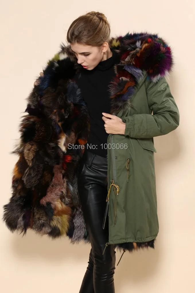 2015 Зимняя Новая продукция армейская парка с натуральным мехом|fur coat|winter fur coatnew winter