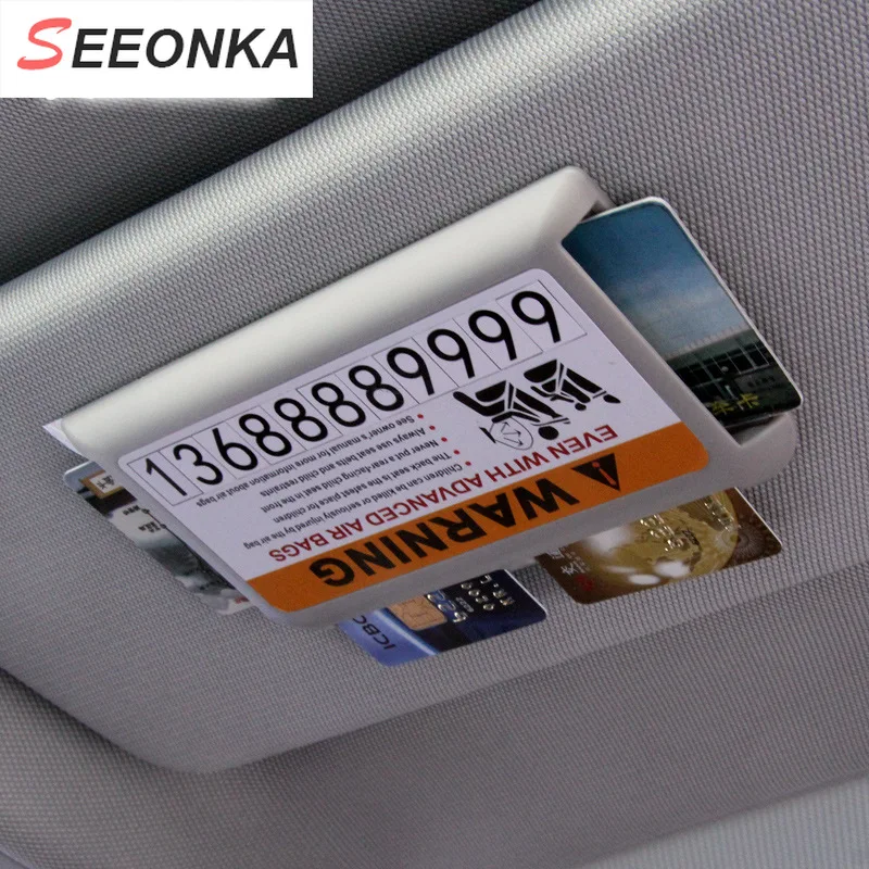 

ID Cards Credit Cards Holder Phone Number Show Sunshade Paste Auto Accessories