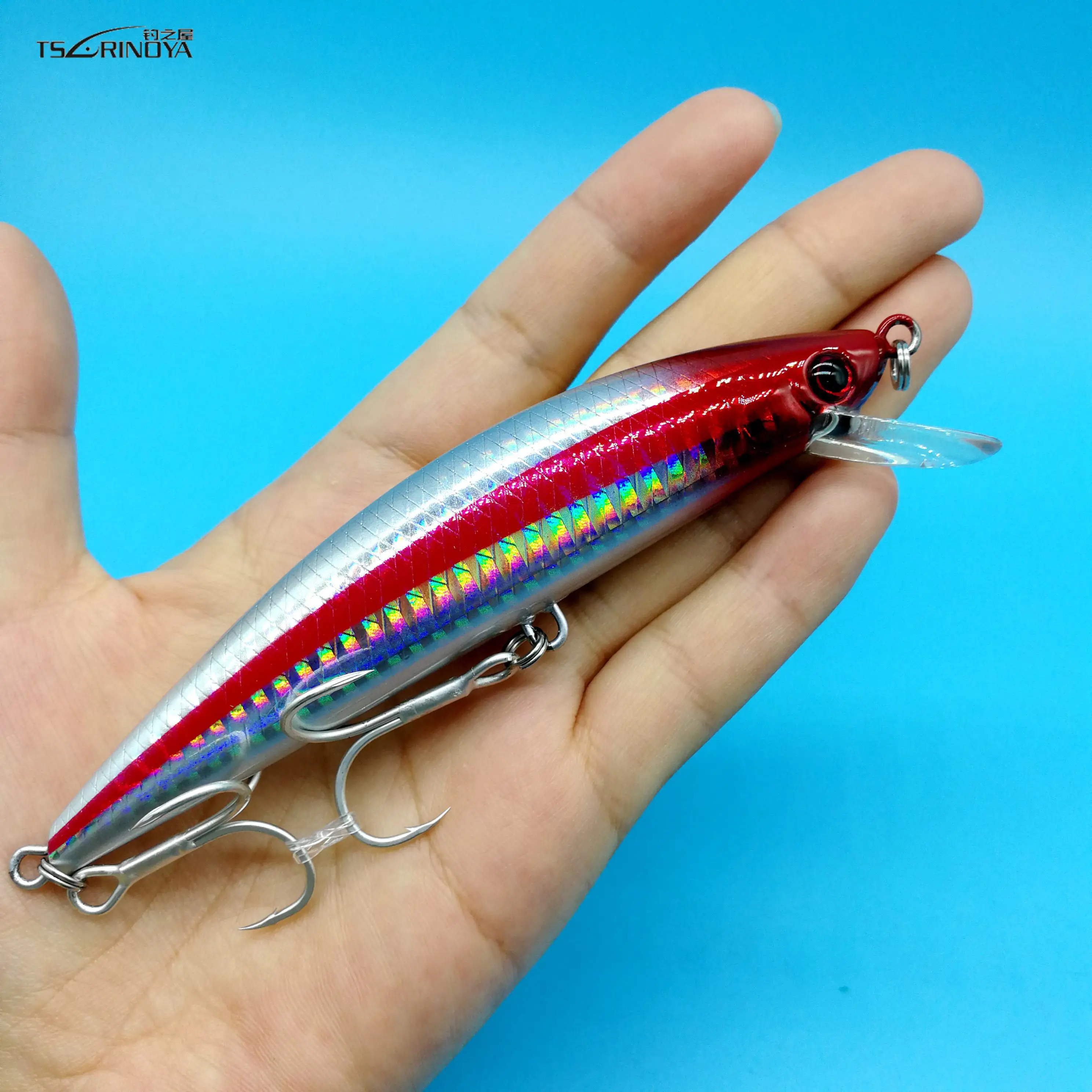 

TSURINOYA DW37 120MM/40G Sinking Minnow Lure bigger minnow hard Lures Artificial bait with BKK Treble Hooks fishing lure