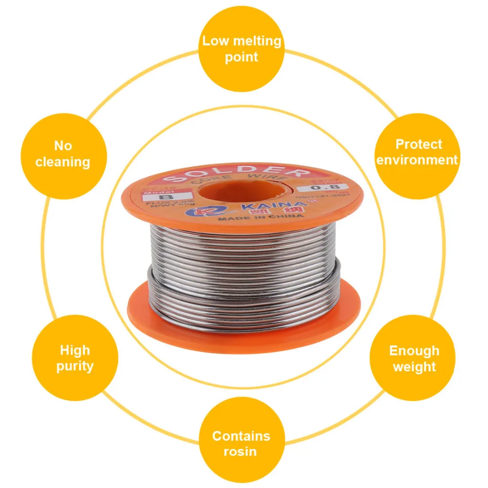 Проволочный припой 50 г паяльная 0,5/0,6/0,8/1/1,2/1,5/2,0 мм сварочная проволока 63/37 поток 2.0% олова для пайки без свинца провода