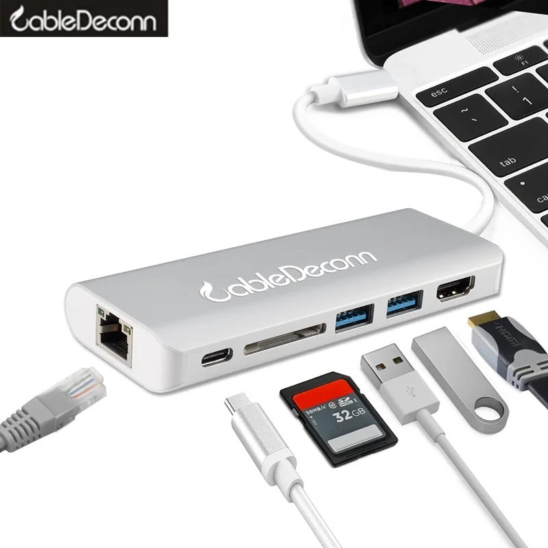 USB3.0 Type c pd Charging Gigabit Ethnernet USB c hub to hdmi multiport Adapter USB 3.1 Type c hub hdmi ethernet RJ45