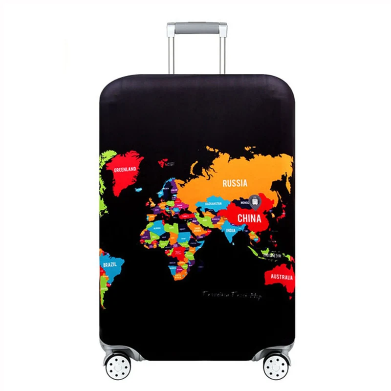 Креативный багажный чехол из спандекса для путешествий, защитный чехол с 18-32 чехлом для багажа, эластичный моющийся чехол для чемодана - Цвет: E Luggage cover