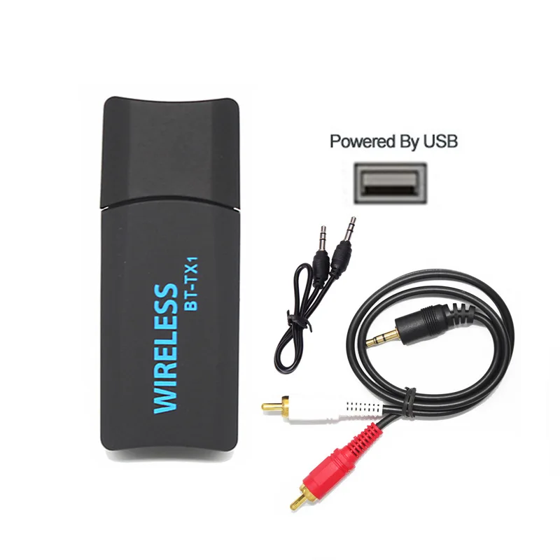 

Portable Bluetooth Transmitter Stereo Audio Wireless USB Adapter AUX For TV PC Computer iPod to Bluetooth For Headphones Speaker