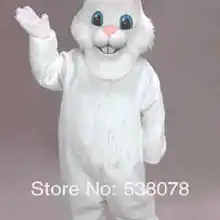 Пасхальный Кролик талисман белый костюм ростовой костюм мультяшный персонаж Пасхальный праздник тема Mascotte Mascota костюм комплект Fit SW1116