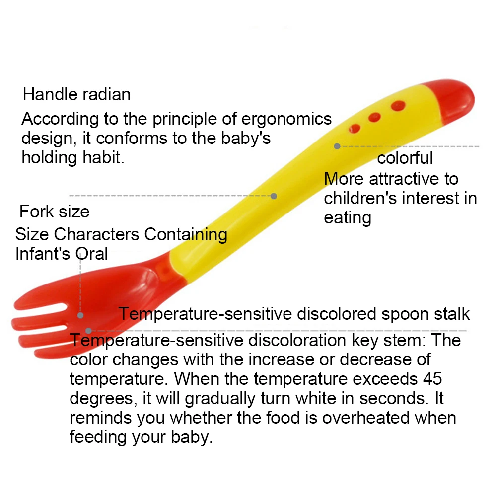Детская силиконовая ложка с датчиком температуры вилка безопасности младенческой кормления столовые приборы