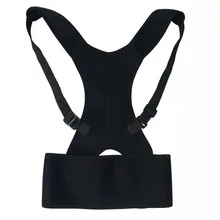 Корректирующий пояс на плечо с магнитной спинкой, регулируемый ремень для мужчин и женщин, Спортивная безопасность, Модный черный Наколенник#4S05