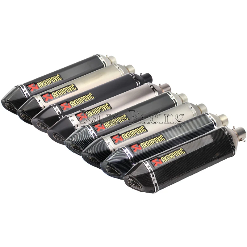 

Length 570mm Inlet 51mm Akrapovic Exhaust Pipe Muffler Left and Right Side Motorcycle Muffler Exhaust Carton fiber pipe Slip On