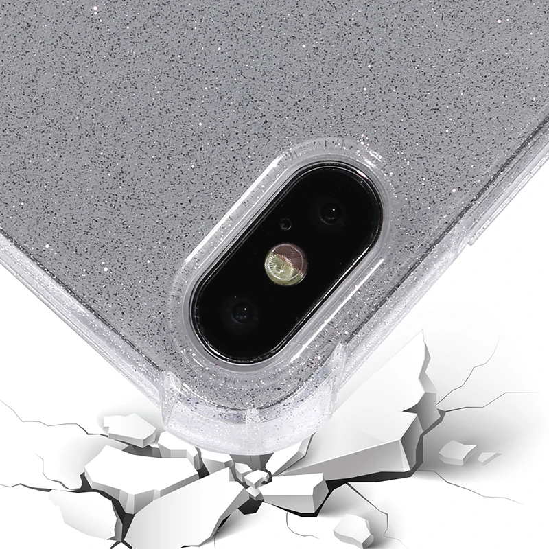 Роскошный блестящий чехол для iPhone 7 8 6 s S Plus X XR XS MAX прозрачный суперударопрочный