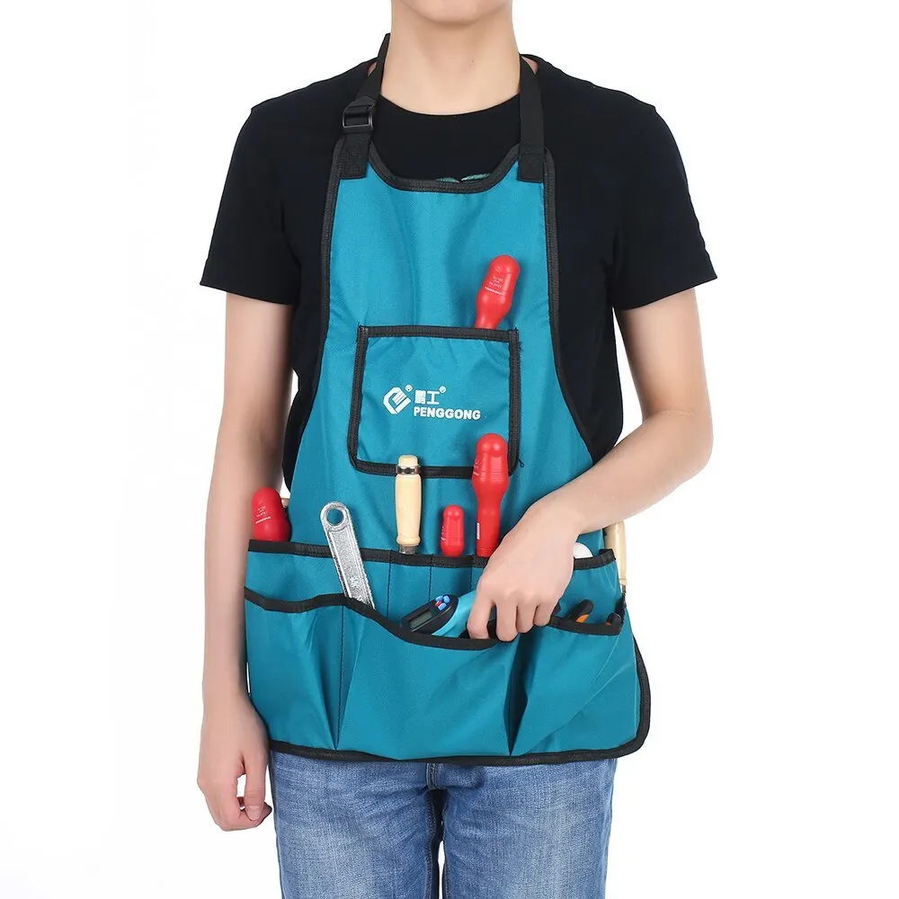 

Waterproof Canvas Gardening Apron Tools Bag electrician tool organizer for toolkit woodworking Adjustable Size Fits Men Women