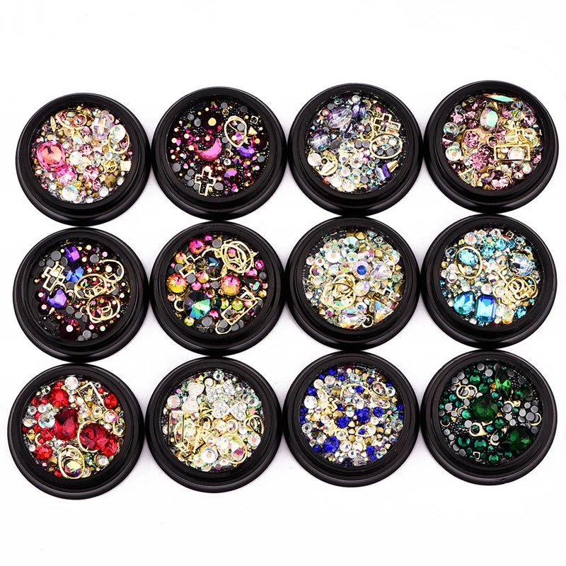 

1pcs Mix Designs Elf Beads Nail Decorations Special Shape Crystal Diamond Nail Jewelry DIY Flat Sharp Drill Rhinestone Decors