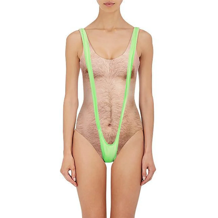 Сексуальный смешной анекдот грудь печатных купальники для женщин высокая Талия бикини Монокини купальник купальный костюм боди пляжная одежда