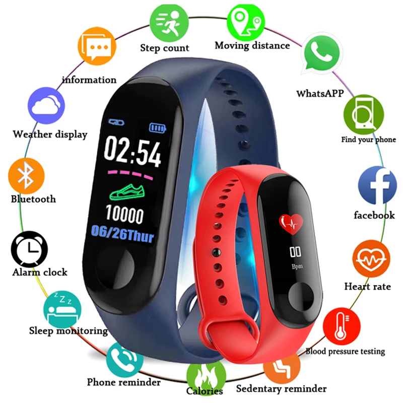 

2019 New Sport Waterproof Smart Bracelet Blood Pressure Monitor Smart band Fitness Tracker Pedometer Smart Wristband PK mi band