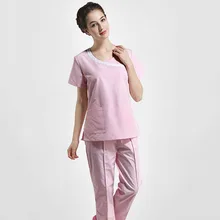 Стильный медицинский костюм для женщин БОЛЬНИЦА скраб униформы наборы макет обернуть Топ и шнурок эластичные брюки медицинская форма Бесконечность