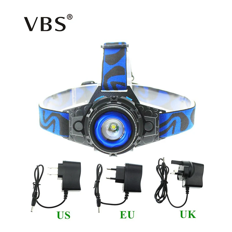 Перезаряжаемые CREE Q5 Linterna Водонепроницаемый свет голову 500lm встроенный Батарея Фара 3 режима Масштабируемые Рыбалка фонари