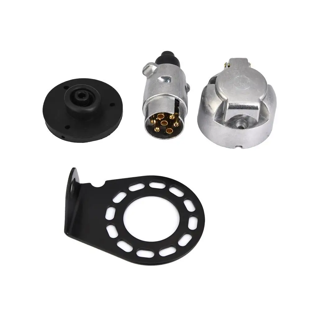 

12V 7Pin Trailer Plug Socket Connector Adapter Bracket for Trailer Caravan Towing Towbar Car Accessories Trailer Adapter Hot