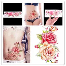 Цветок розы Водонепроницаемый Временные татуировки Стикеры для взрослых детей Body Art Новинки для женщин дизайн переноса воды поддельные