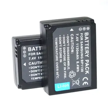 

2PC BP1030 BP1130 Battery For Samsung NX1000 NX1100 NX200 NX2000 NX210 NX300M NX300 NX310 NX500 Camera