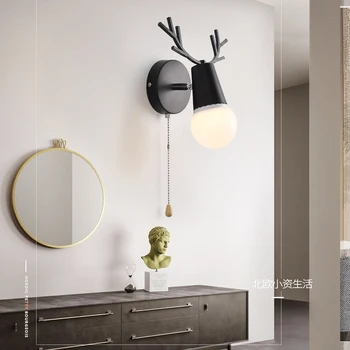 

LED Wall lamp with chian swicth 5W bulb Modern Loft Bathroom Bedroom Living Room Bedside Stair Creative Home Lights wall ligth