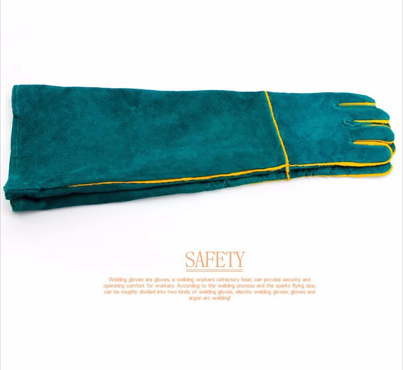 VOVOPET Pet Anti-bite gloves green safety long thick Cowhide dog cat Resistant Protective Gloves pets bites protective gloves