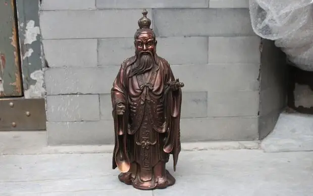 

16"China Taoism Leader Bronze Tai Shang Laojun Taoist priest Buddha God Statue