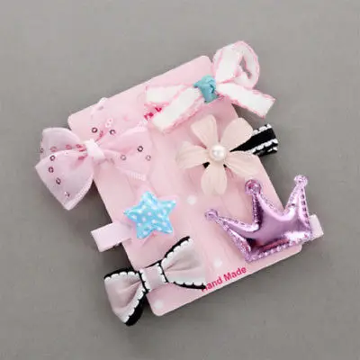 Emmababy 5/6 шт. заколка для волос маленьких девочек бант Цветок мини Дети