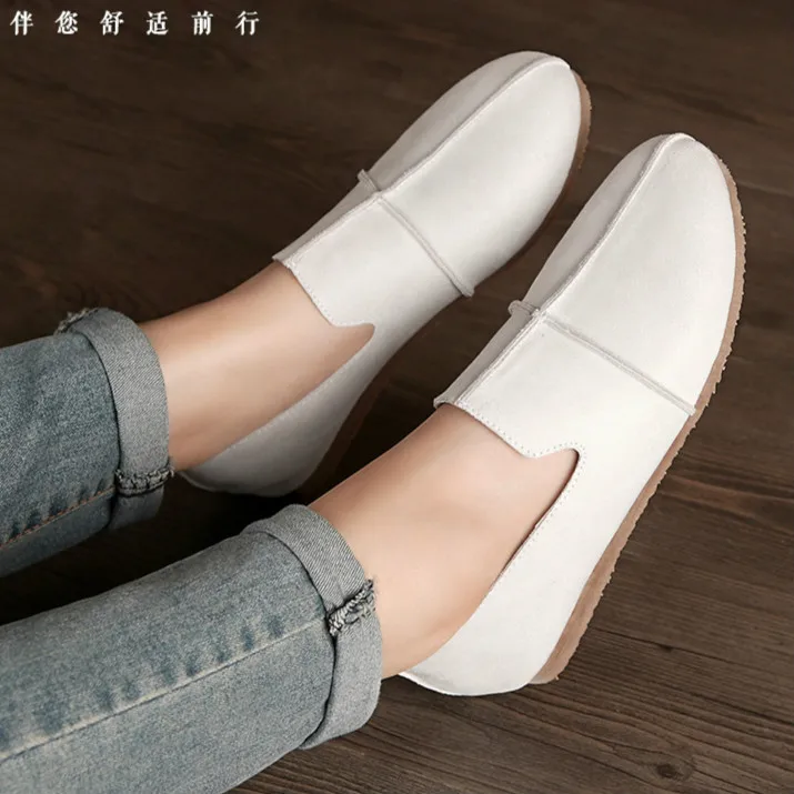Careaymade-2017 new spring white flat shoes pure handmade Top layer genuine leather shoes comfortable soft bottom leisure shoes Careaymade-2017 new spring white flat shoes pure handmade Top layer genuine leather shoes comfortable soft bottom leisure shoes