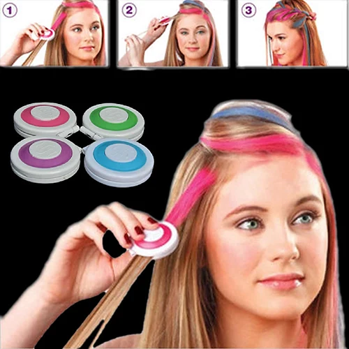 

Fashion! 4pcs Fashion Christmas DIY Temporary Wash-Out Dye Hair Chalk Powdery Cake