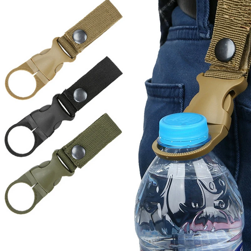 

Military Multifunctional Buckle Webbing Straps High Strength Nylon Water Bottle Carabiner Belt Hanging Keychain Key Hook