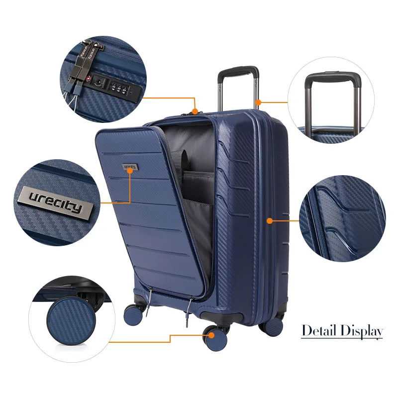 travel high quality luggage business PP material suitcase rolling spinner wheels luggage computer bag