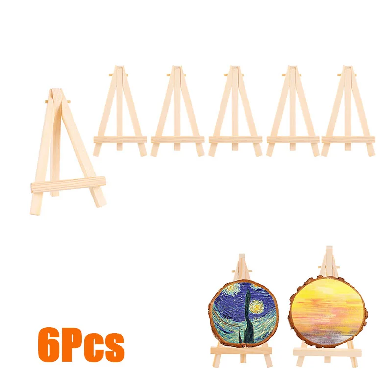 6* Мини-мольберт s аксессуары 7*12,5 см Деревянный Мини-Мольберт Дисплей Украшение Настольный Штатив кронштейны Твердые карты домашний декор