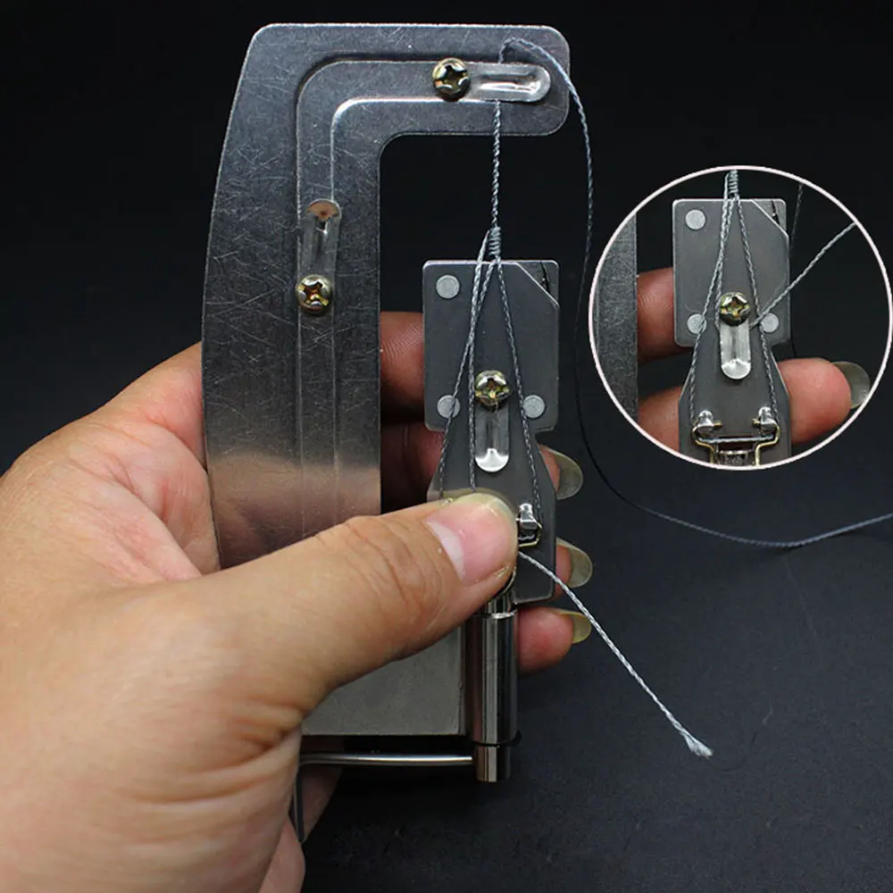 

Durable Fast Hook Hooking Device Semi Automatic Machine Portable Practical Stainless Steel Silver Fish Line Tying Hooks