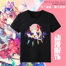 TouHou Project фландре Скарлет аниме унисекс футболка Летняя хлопковая рубашка с короткими рукавами футболки красивый узор Цвет Черный 1