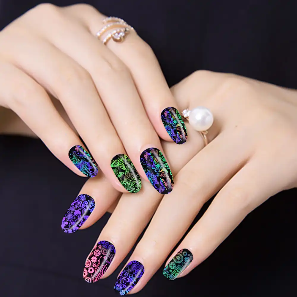 Detail Feedback Questions About 1set New Holographic Nail Foil Laser