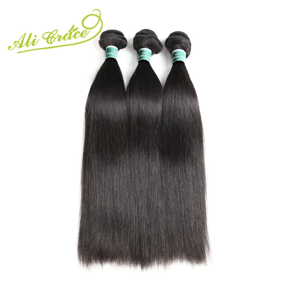 ALI GRACE Hair Malaysian Straight Hair Bundles 3Pcs Deals Remy Straight