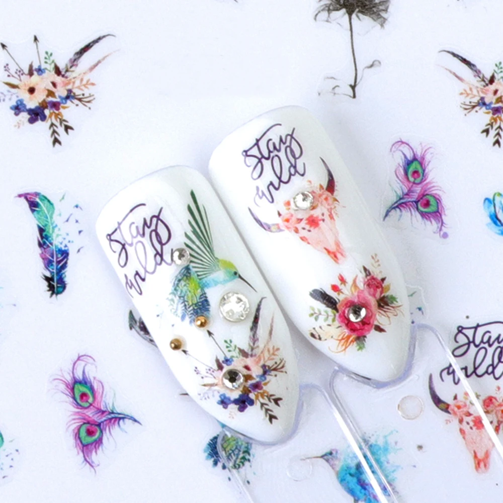 

1pcs 3D Nail Stickers Adhesive Tips Decals Slider Nails Art Sticker Cartoon Flower Fruit Color Design Decor Manicure SACA277-288