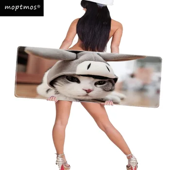 

Gaming Mouse Pad Extended Speed Computer Keyboard Desk Mouse Mat Cute Cat Mousepad For Gamer Large Size